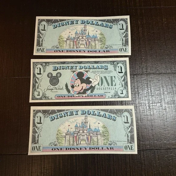DISNEY $1 DOLLAR 1987 Lot 3 UNCIRCULATED 1ST YEAR1st Issue Mickey Mouse Castle